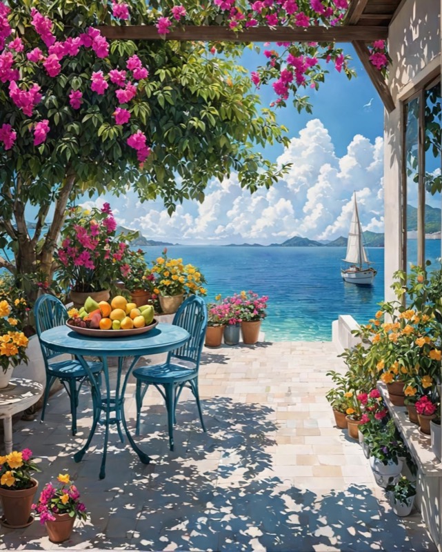Seaside Terrace paint by numbers kit