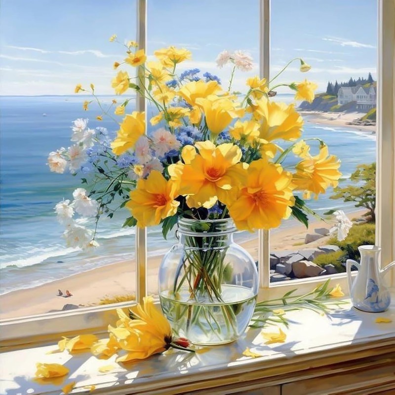Coastal Bouquet paint by numbers kit