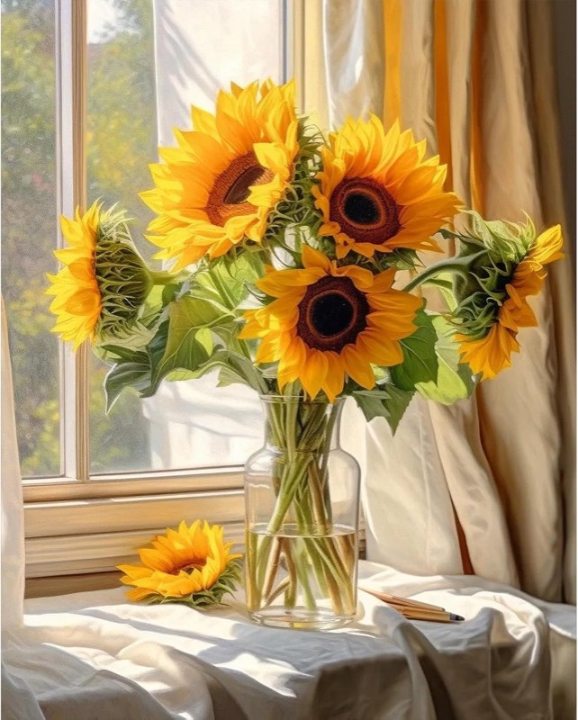 Sunflower Radiance paint by numbers kit
