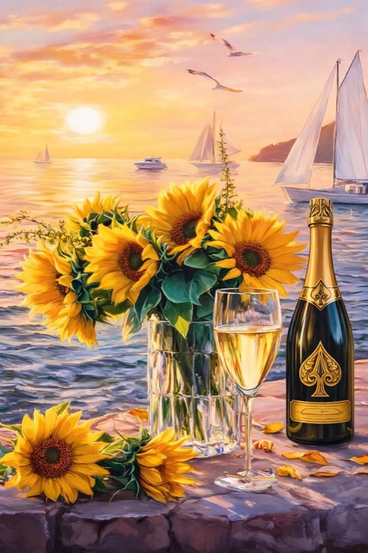 Champagne Sunset paint by numbers kit