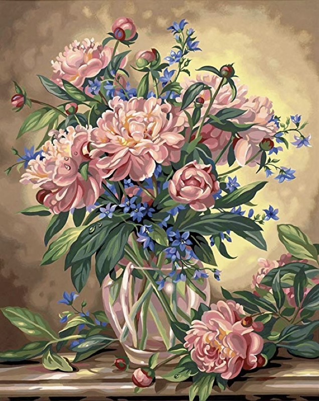 Peony Floral paint by numbers kit