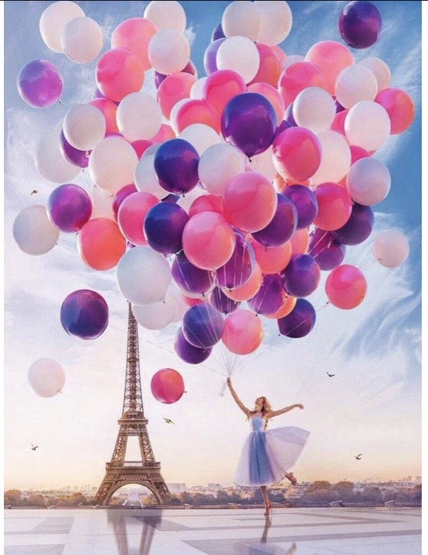 Balloons In Paris paint by numbers kit