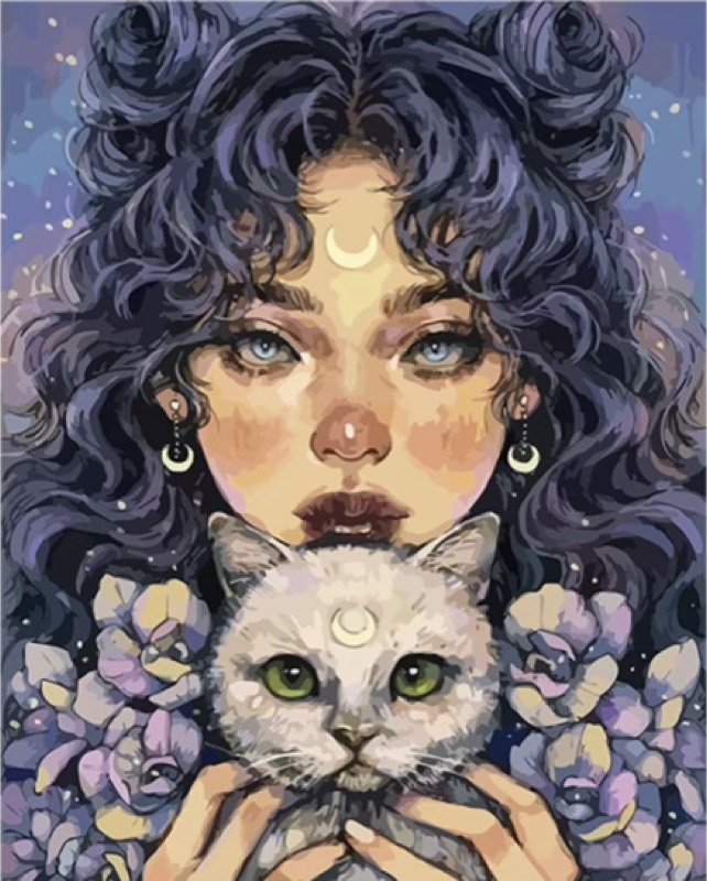 Cat Lady paint by numbers kit