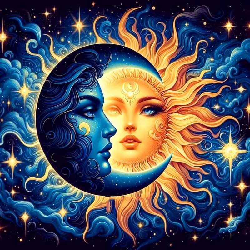 Sun And Moon paint by numbers kit