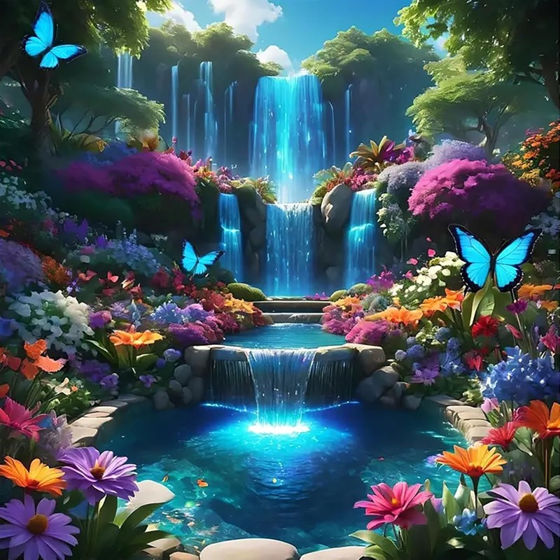 Enchanted Waterfall paint by numbers kit