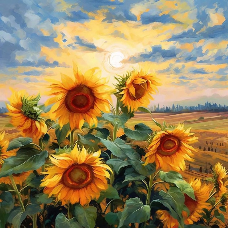 Sunflower Horizon paint by numbers kit