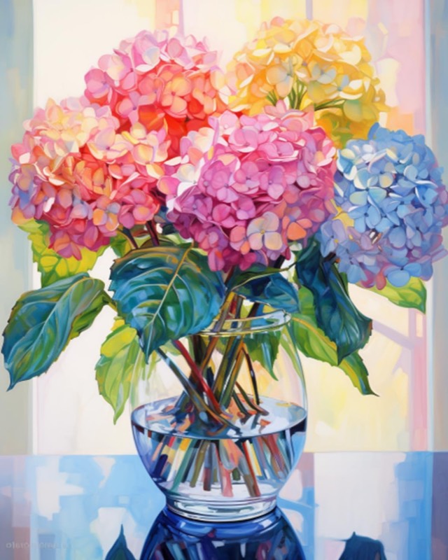 Hydrangea Bouquet paint by numbers kit