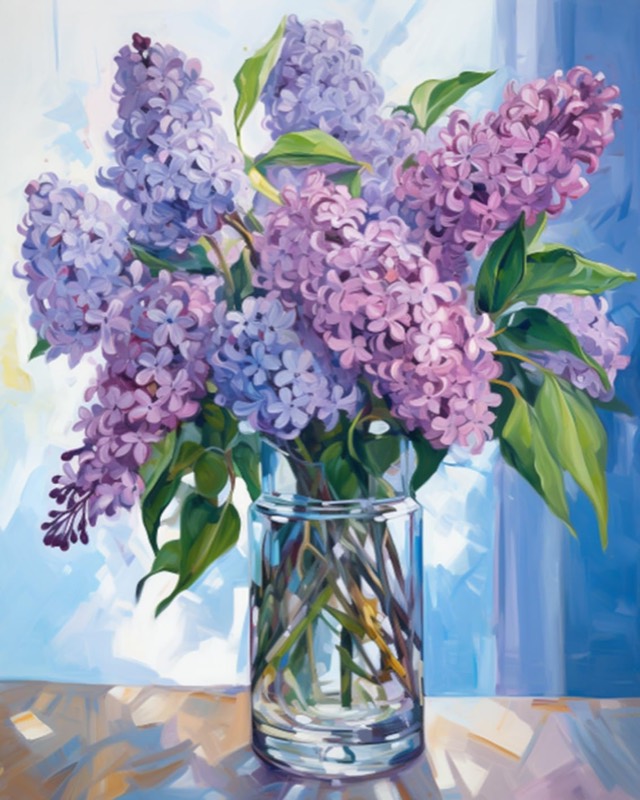 Lilac Bloom paint by numbers kit