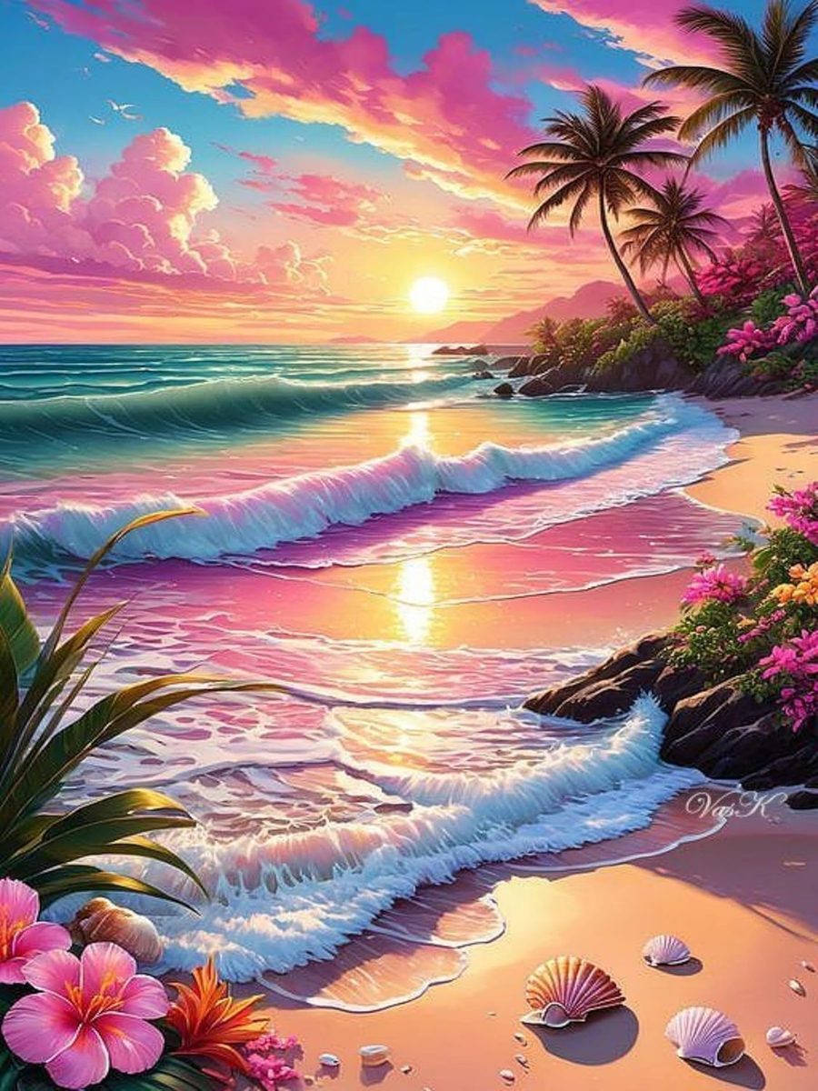 Pink Paradise paint by numbers kit