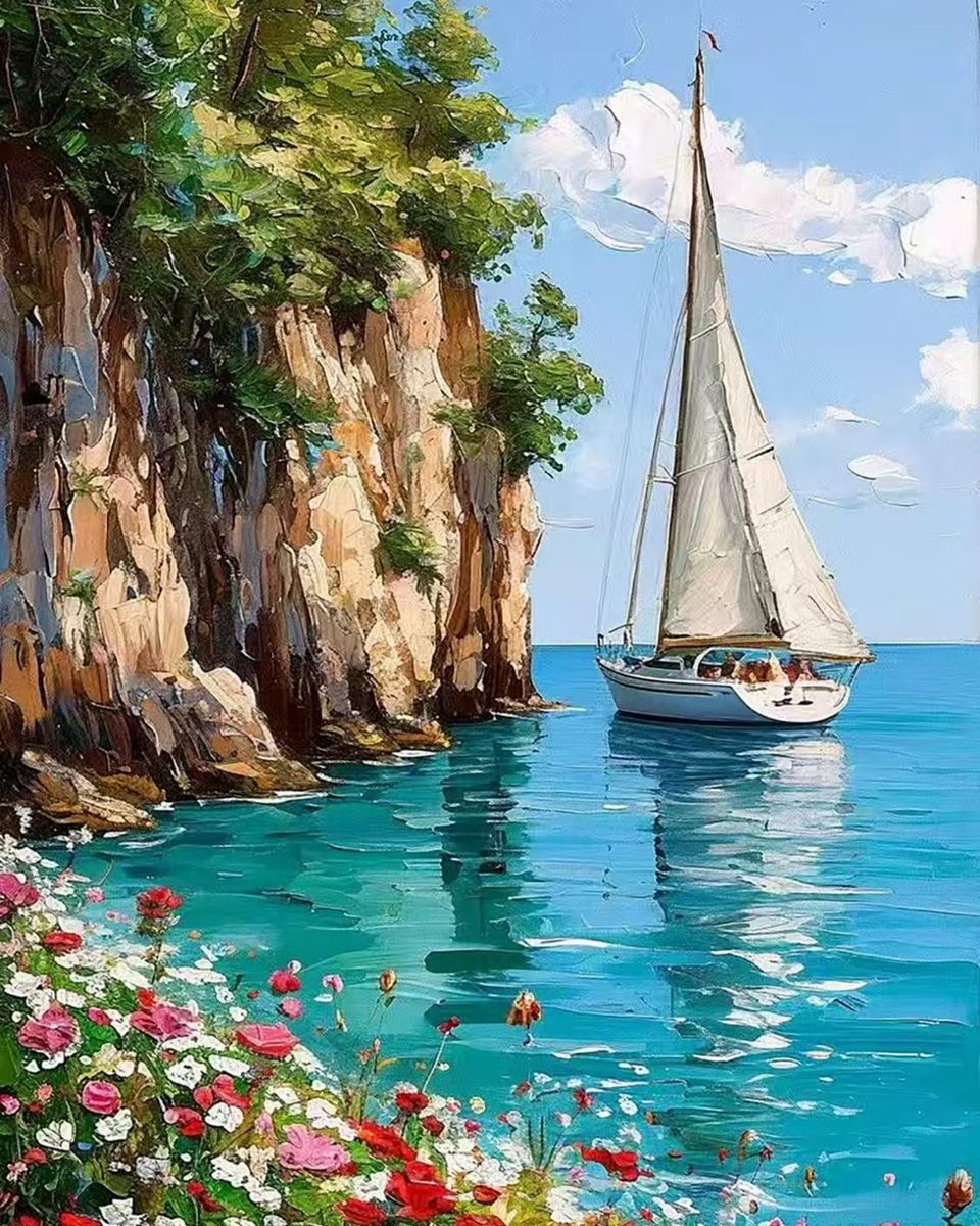 Sailing Cove paint by numbers kit